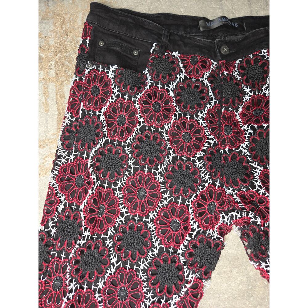 Valabasas "HONEYCOMB" Stacked flare jeans midnight mahogany size 40 - Picture 4 of 9